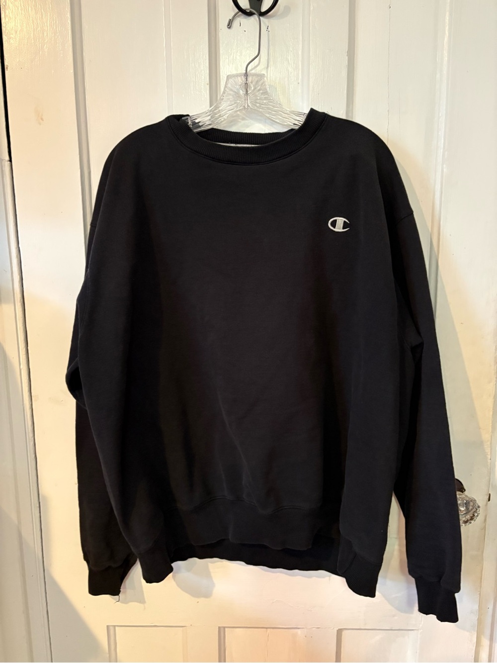 Champion Men's Black Crewneck Sweatshirt with Small Logo